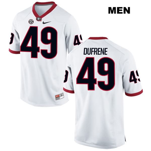 Georgia Bulldogs Men's Christian Dufrene #49 NCAA Authentic White Nike Stitched College Football Jersey FMD3256BW